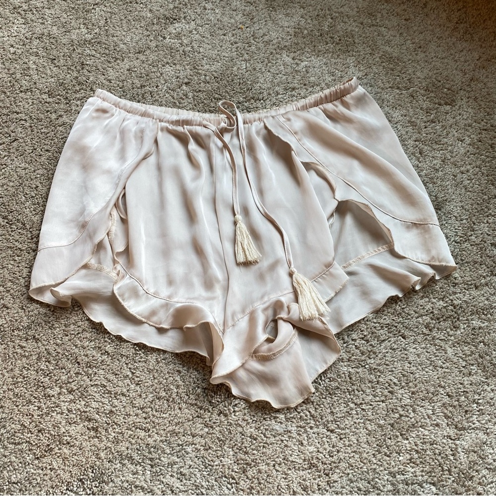 Free People Intimately Sensual Satin Cascading Petal Short Vanilla Medium
